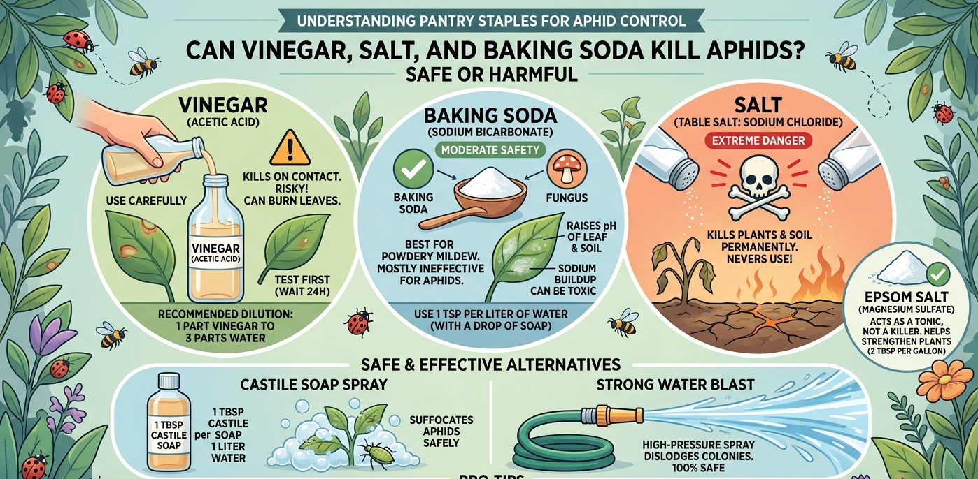 Can Vinegar, Salt, and Baking Soda Kill Aphids safe or Harmful