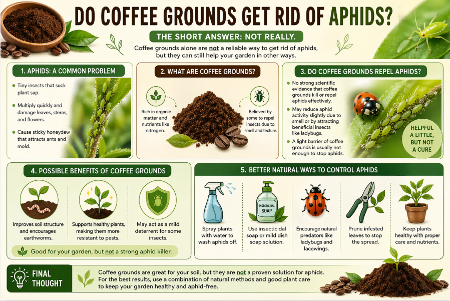 Do coffee grounds get rid of aphids