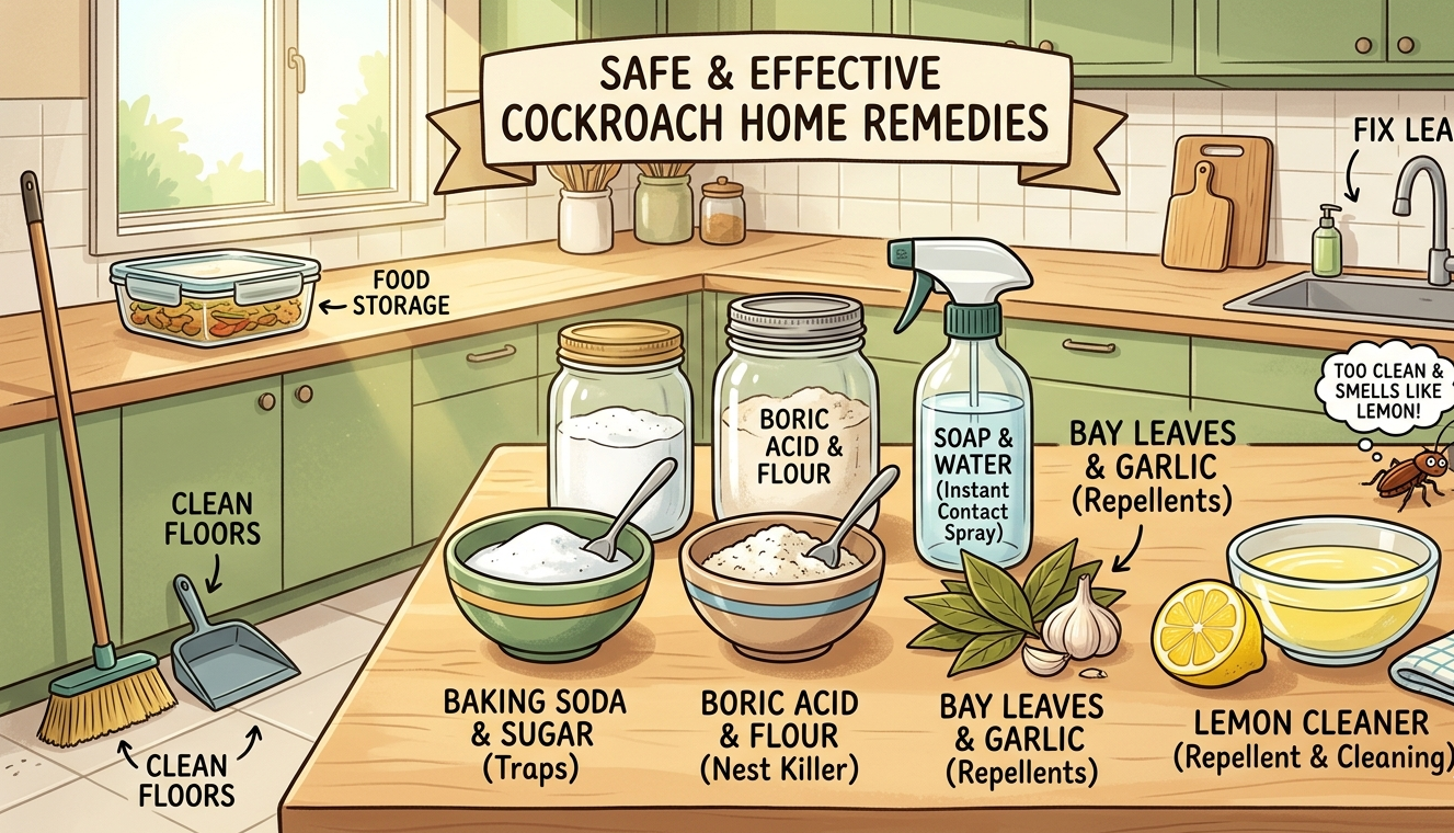 7 Best Home Remedies to Get Rid of Cockroaches (Natural and Easy Methods) solutions